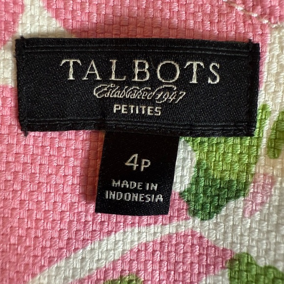 Talbots Women's Sz 4p Cross Front Floral Green/Pink Midi Dress PTP 17" 🌸🌺 - Picture 6 of 6